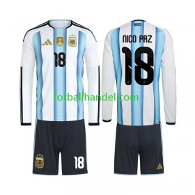 Barn Fotballdrakter Argentina Nico Paz 18 Hjemme World Cup 2026 Langermet